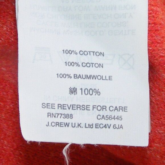 J.CREW Rugged Sweater, Slim L, Red/Orange, Cotton, Raglan LS - Picture 9 of 11